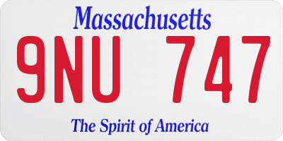 MA license plate 9NU747