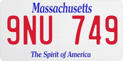 MA license plate 9NU749