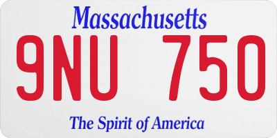 MA license plate 9NU750