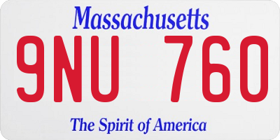 MA license plate 9NU760