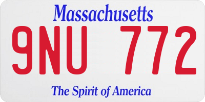 MA license plate 9NU772