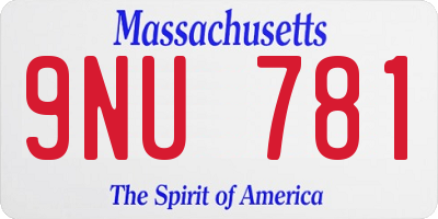 MA license plate 9NU781