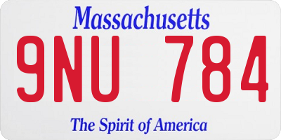 MA license plate 9NU784