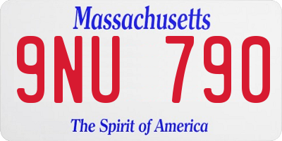 MA license plate 9NU790