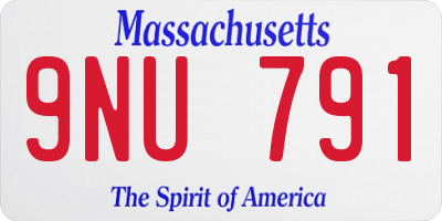 MA license plate 9NU791