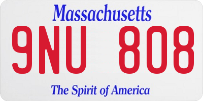 MA license plate 9NU808