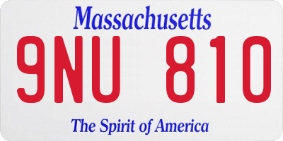 MA license plate 9NU810