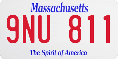 MA license plate 9NU811