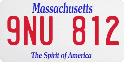 MA license plate 9NU812