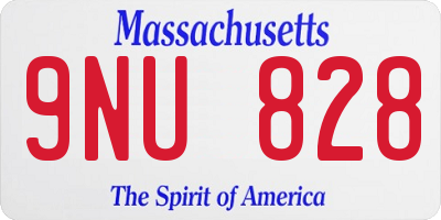 MA license plate 9NU828