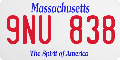 MA license plate 9NU838