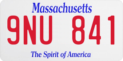 MA license plate 9NU841