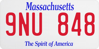 MA license plate 9NU848