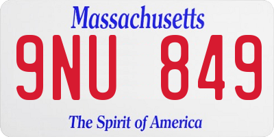 MA license plate 9NU849