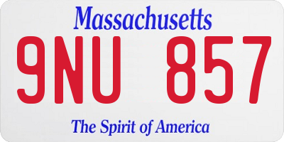 MA license plate 9NU857