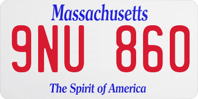 MA license plate 9NU860