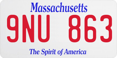 MA license plate 9NU863