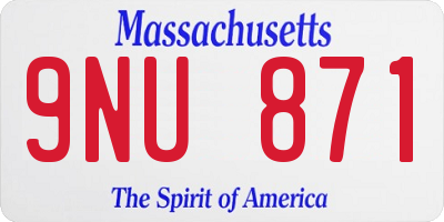 MA license plate 9NU871