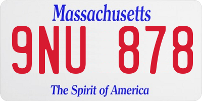 MA license plate 9NU878