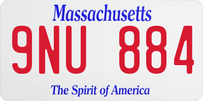 MA license plate 9NU884