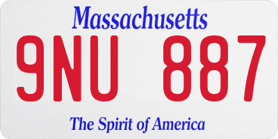 MA license plate 9NU887