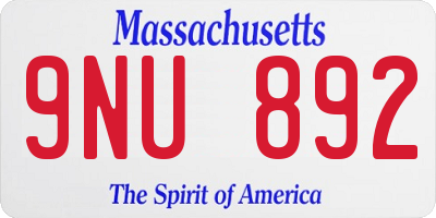 MA license plate 9NU892
