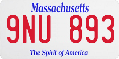 MA license plate 9NU893