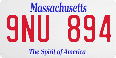 MA license plate 9NU894