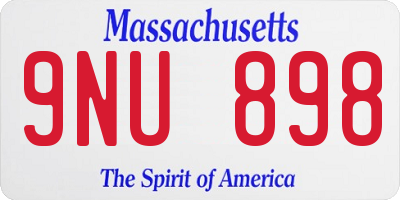 MA license plate 9NU898