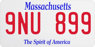 MA license plate 9NU899