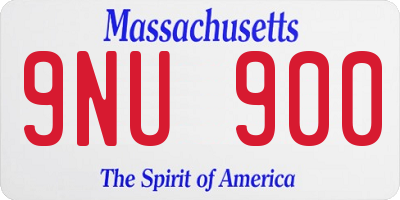 MA license plate 9NU900