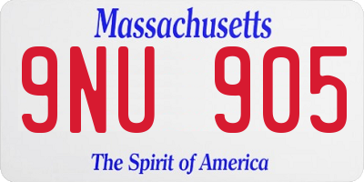 MA license plate 9NU905