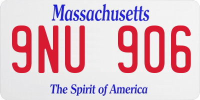 MA license plate 9NU906