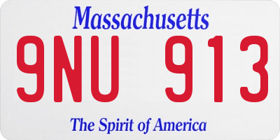 MA license plate 9NU913