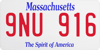 MA license plate 9NU916