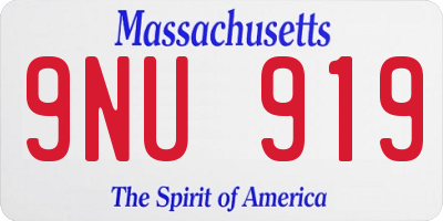 MA license plate 9NU919