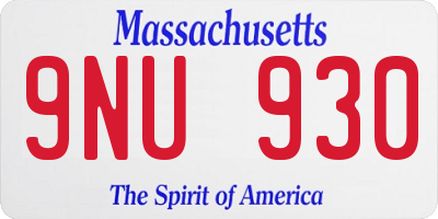 MA license plate 9NU930