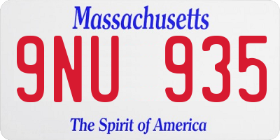 MA license plate 9NU935