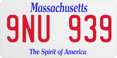 MA license plate 9NU939