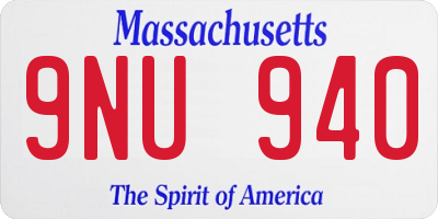 MA license plate 9NU940