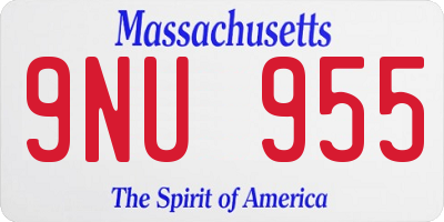 MA license plate 9NU955