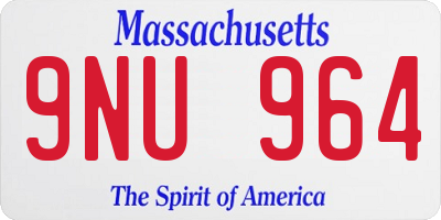 MA license plate 9NU964