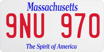 MA license plate 9NU970