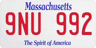 MA license plate 9NU992