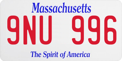 MA license plate 9NU996