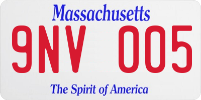 MA license plate 9NV005