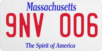 MA license plate 9NV006