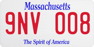 MA license plate 9NV008