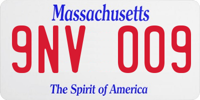 MA license plate 9NV009
