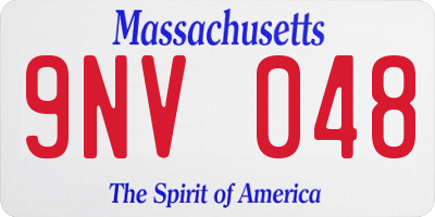 MA license plate 9NV048